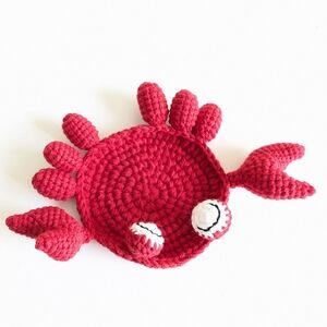 Red Crochet Crab Toy